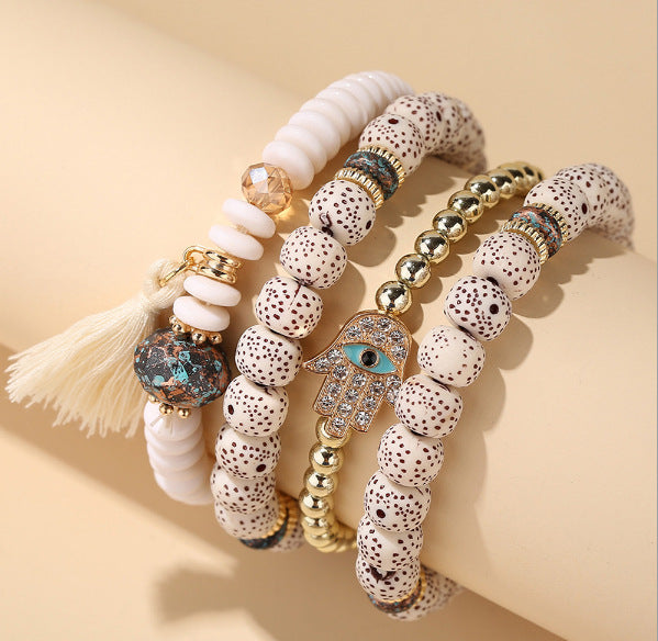 Wholesale Ethnic Multilayer Linden Beaded Alloy Bracelet